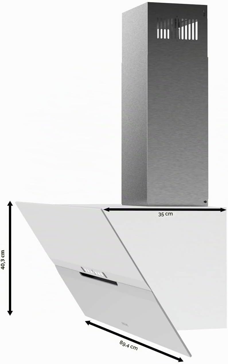 Cecotec Exaustor Decorativo 90cm Bolero Flux Dt 908010 Glass White A++