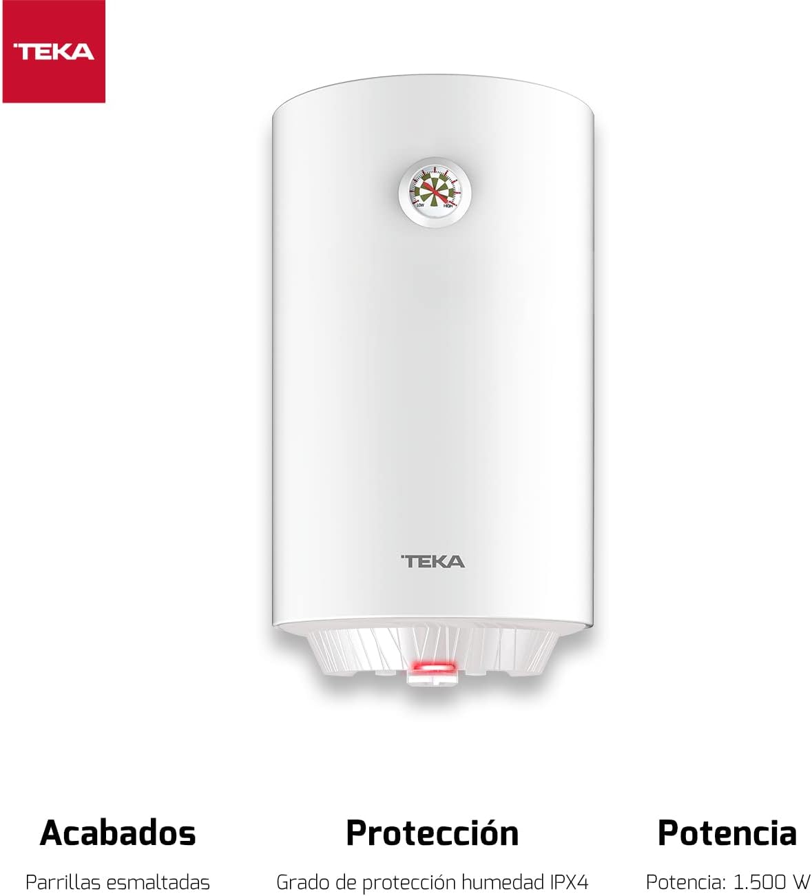 TEKA Termo elétrico 50 l, instalação vertical, proteção contra sobreaquecimento, indicador LED, modelo EWH 50 C