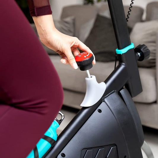Cecotec Bicicleta estática Indoor DrumFit Indoor, volante de inércia de 6 a 13 kg, resistência manual, monitor LCD, pulsómetro, suporte para dispositivos, garrafa, porta-garrafas e calapés