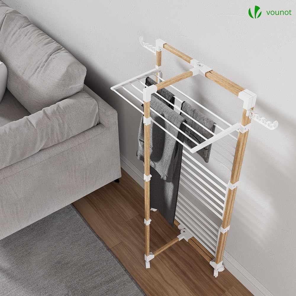 VOUNOT® Estendal de Pé de Torre de 3 Níveis, Estendal Vertical de 25m