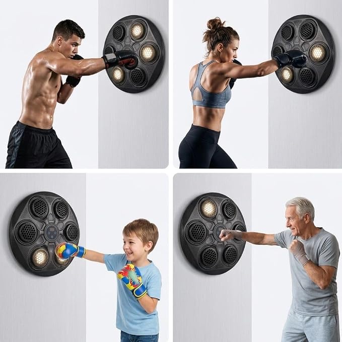 Máquina de Boxe Musical Inteligente com Bluetooth e Luz RGB