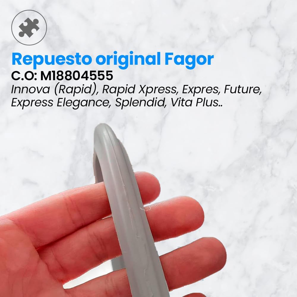 Fagor Substituição de Borracha Panela de Pressão M18804555 Compatível com Panela de Pressão Fagor com Diâmetro Interior de 25 Centímetros | Silicone, Ø25 cm, Cinzento