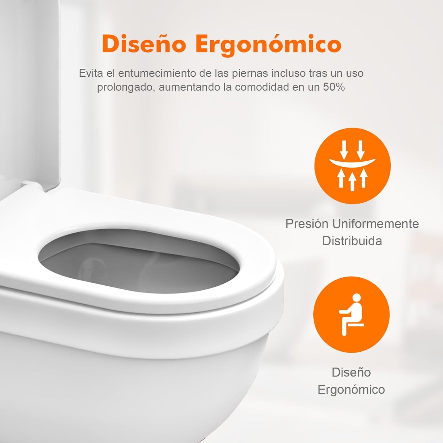 Ibergrif M41001 Tampa wc, assento sanitário macio em forma de D com libertação rápida para facilitar a limpeza, branco