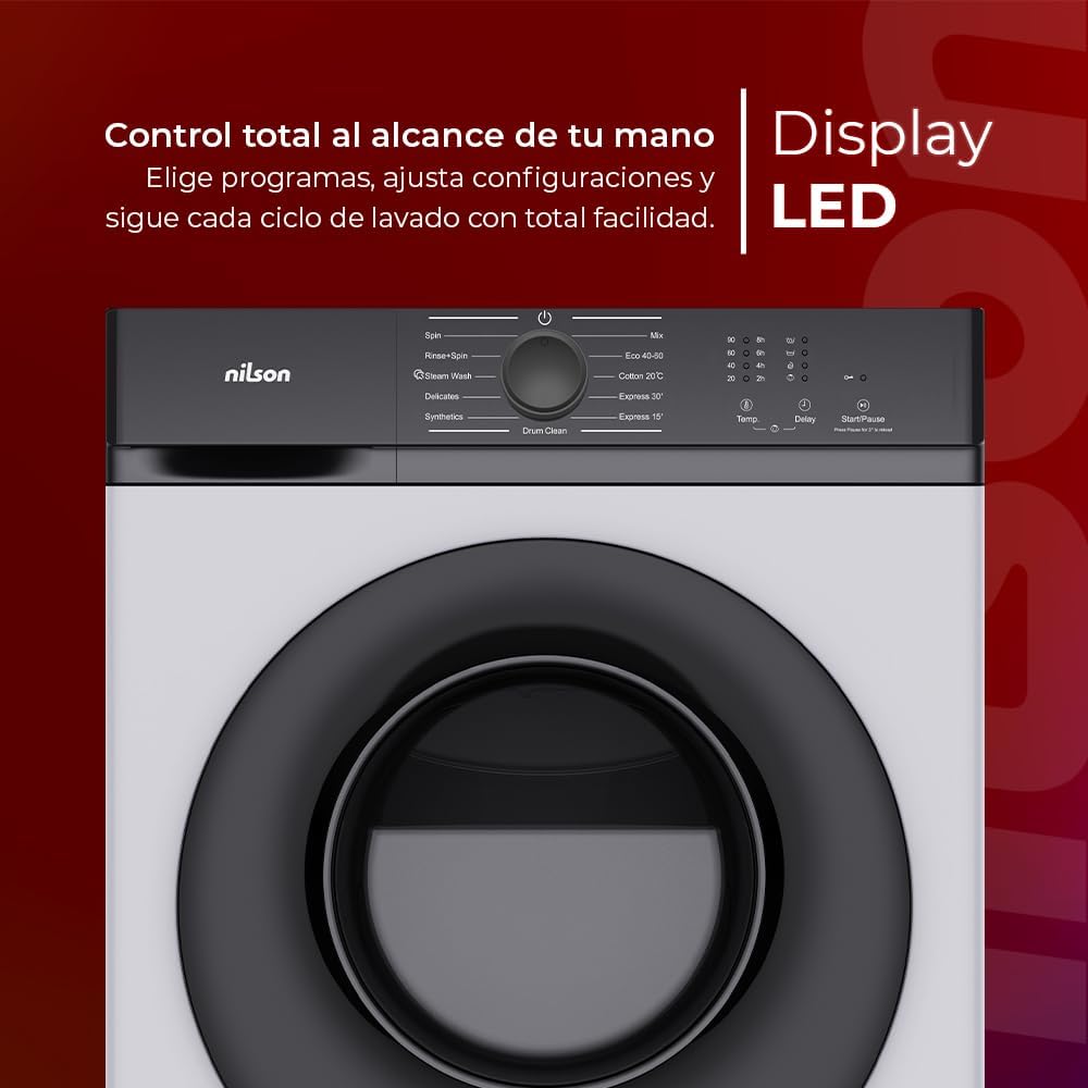 Nilson Máquina de Lavar 7Kg Carregamento Frontal Branco NL7201AI. 1600W