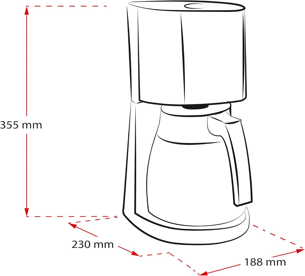 Melitta Enjoy Top Therm, 1017-08 - Cafeteira de gotejamento com jarra térmica e tampa Easy Click, cafeteira de filtro com porta-filtro giratório, máquina de café para até 10 chávenas, 1,25 L, preto