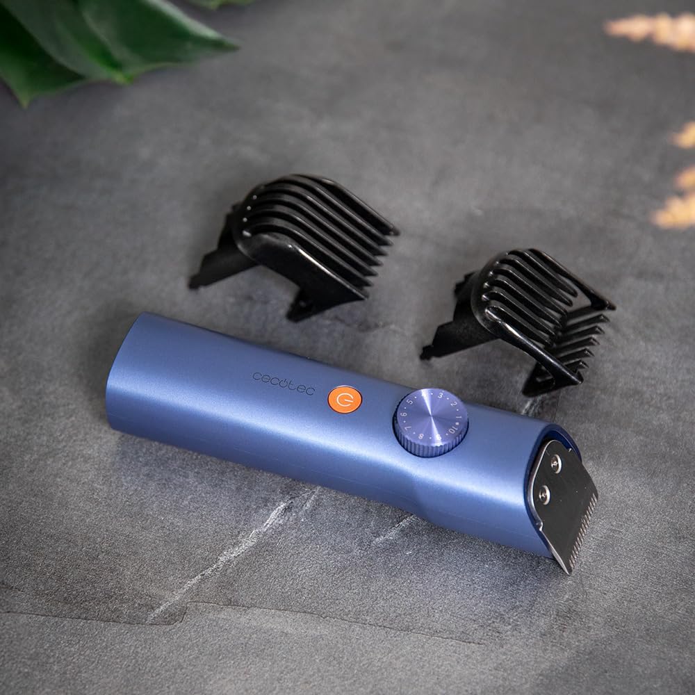 Cecotec Máquina de Cortar Barba com Lâminas Japonesas PrecisionCare Barber Pro. Aço Inoxidável, Pentes Ajustáveis (0,5-20mm) com Roda de Precisão, Autonomia 90min, IPX7, Ecrã
