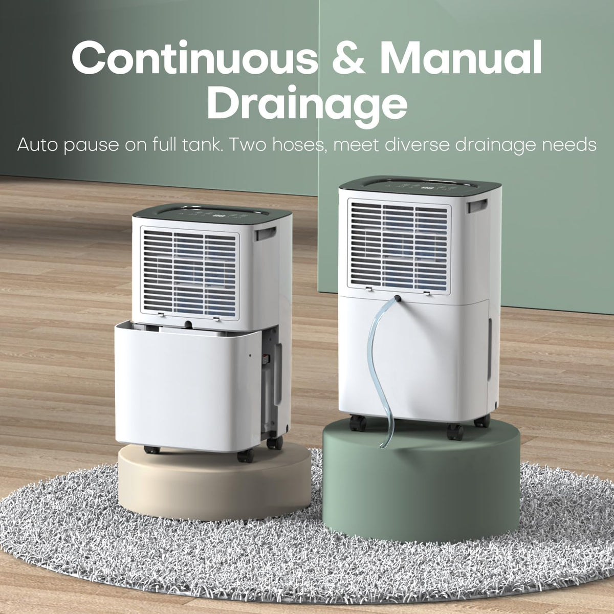 CONOPU Deshumidificador 12 l/dia, drenagem contínua, desumidificação automática, modo de sono, temporizador de 24 horas, desumidificadores baixo consumo, proporcionando uma experiência confortável e seca