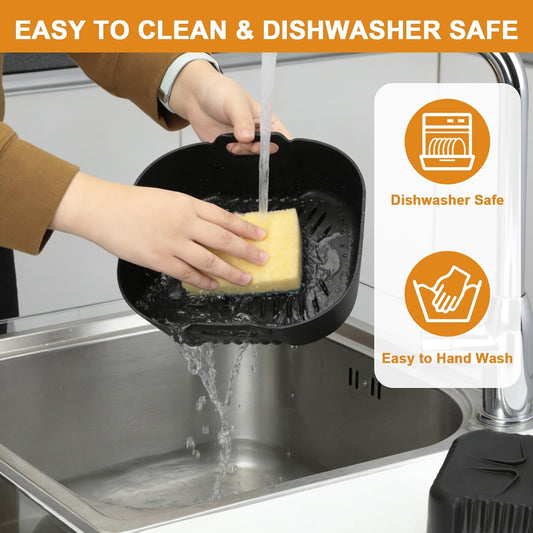VINATO Conjunto de acessórios para Ninja Crispi, 4 peças acessórios para Fryer Air, com lâminas de silicone (3,8 L & 1,4 L), tampa anti-gordura e base protetora, compatível com FN101 2 Láminas, Tapa Antigrasa, Base Protectora, Para Cestas 3.8L Y 1.4