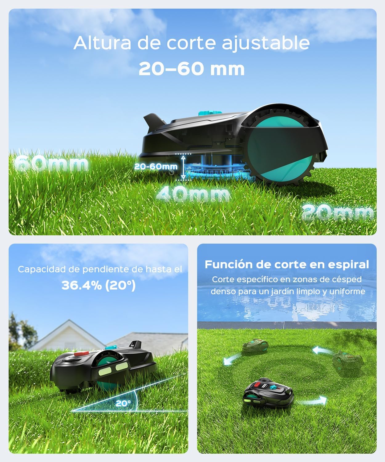 YARDCARE M800Plus Robot corta-relvas sem cabo perimetro, máximo 800 m²,