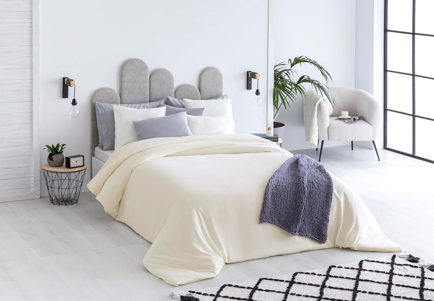 Todocama – Capa nórdica de microfibra para edredão de toque extra macio. (Beig - Cama 200-260x240cm).