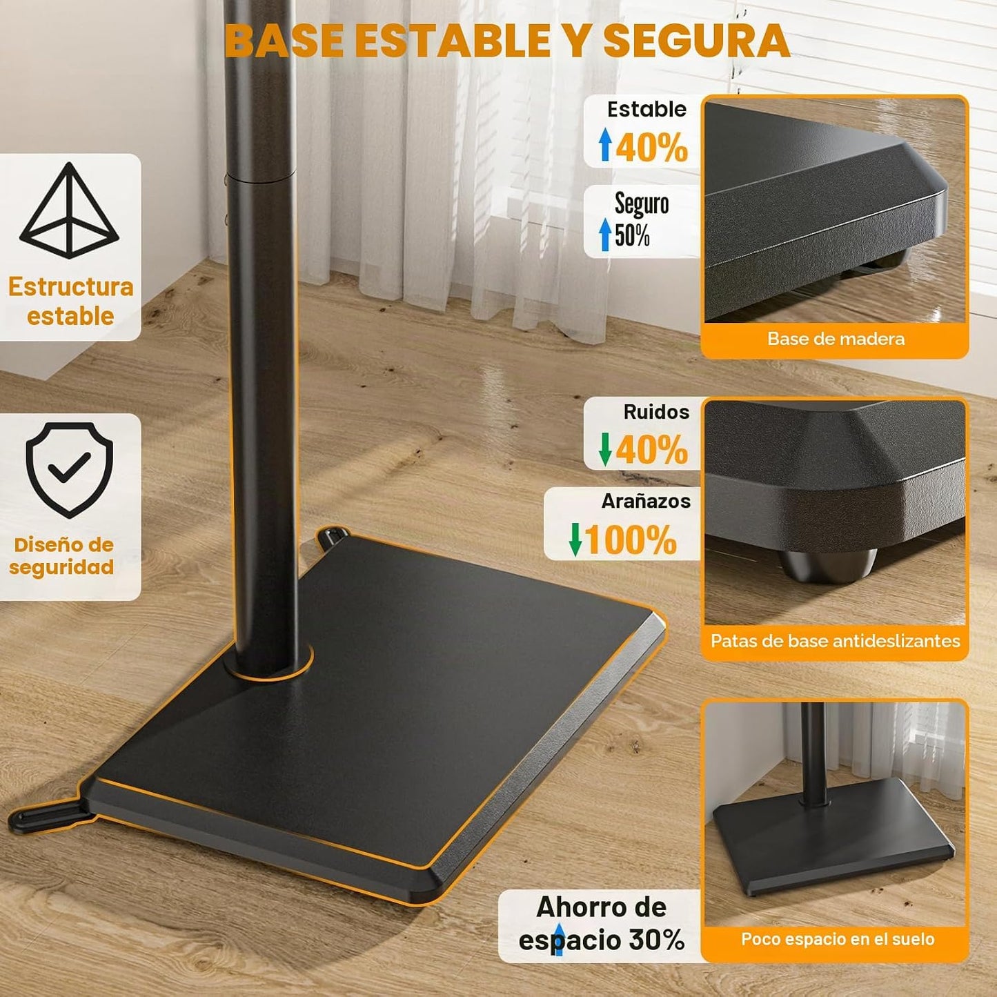 TVON Suporte de chão para TV para televisores de 32 a 60 polegadas suporte de TV