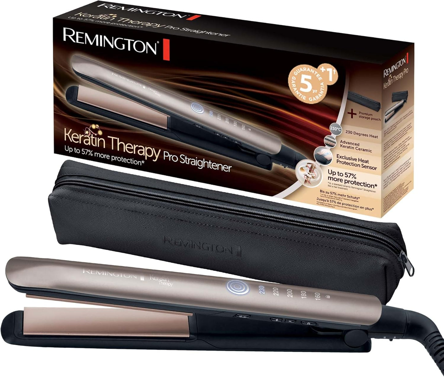 Remington Prancha de cabelo com ecrã digital, 160-230 °C,