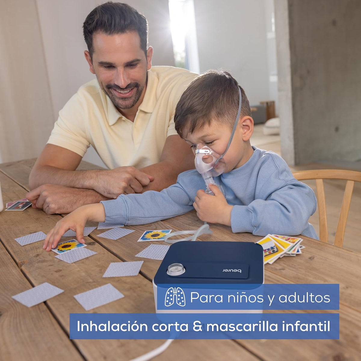 Beurer IH 16 Inalador com tecnologia de ar comprimido com compressor, nebulador, design compacto, para tratamento das vias respiratórias, adequado para adultos e crianças, limpeza simples