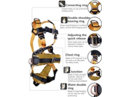 KOFIHETY Arneses De Escalada, Cinto De Segurança Integral, Arneses Antiqueda, Equipamento De Proteção Em Altura, Cinto Para Escalada Ao Ar Livre