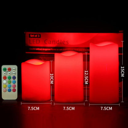 3 peças LED Vela Eletrônica Velas Sem Chama Lâmpada Velas Piscantes Operadas por Bateria com Pavio Móvel Remoto Chama Dançante Luz de Vela de Férias