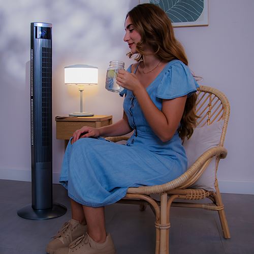 Coluna de Ar Cecotec EnergySilence 9090 Skyline Ionic, Ventoinha de Pé | 45 W - Preto