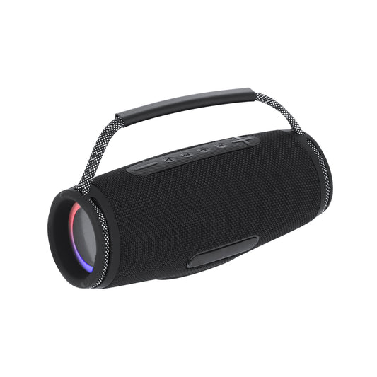 Speaker Digby Alto-falante estéreo Bluetooth® 2x5W com luz multicolorida, feito de tecido premium resistente.