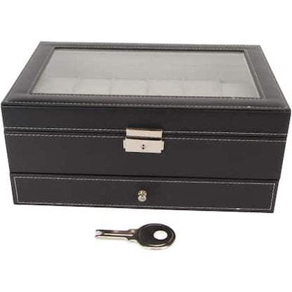 Porta Relogio Expositor Luxo 12 Relogios Pulseira Anel Joias Acessorios Estojo Organizador Mesa Bancada Loja Resistente Duravel - Ab.MIDIA
