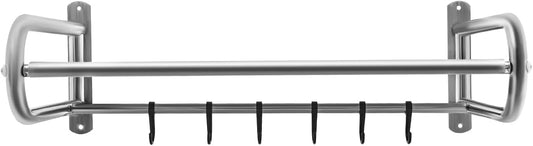 Prateleira de microondas de aço inoxidável montada na parede - rack de cozinha que economiza espaço com 6 Hoo - suporte de microondas para uso doméstico e em restaurantes