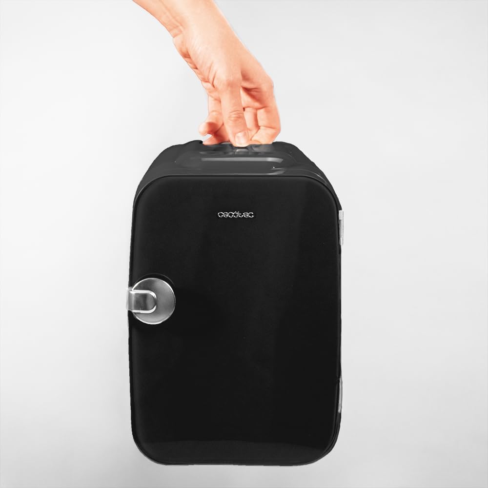 Cecotec Mini Frigorífico Bolero MiniCooling 4L Río Black, Funcionamento 12V-220V, Compatível com carro e caravanas, Função de arrefecimento e aquecimento, Faixa de temperatura 5-65º, Transporte fácil
