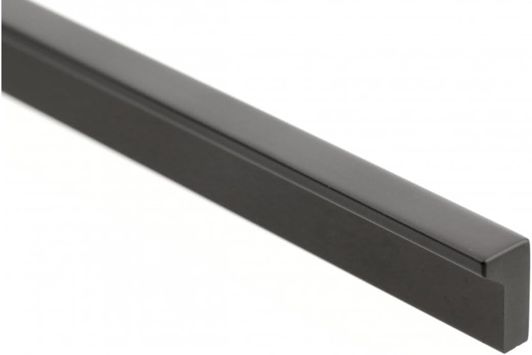 GTV long PILLAR - Puxador de móveis de alumínio preto fosco fino e elegante para móveis altos, versátil, 1200 x 18,5 x 10,7 mm