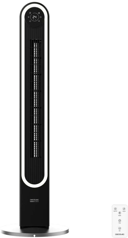 Cecotec Ventoinha de torre EnergySilence 9090 Skyline Smart Light de 42", 65 W, luz LED, ecrã LED táctil, controlo remoto, 6 velocidades e 3 modos, oscilação de 150º, temporizador