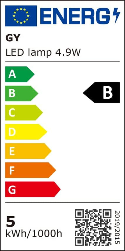 GY 4,9W Lâmpada GU10 LED 4000K Branco Neutro 790LM (Equivalente a 80W), Não Regulável, Ângulo de Feixe de 110 Graus - Lâmpada de Baixo Consumo Classe B, Lâmpadas LED GU10 Sem Piscadas, Pacote de 5