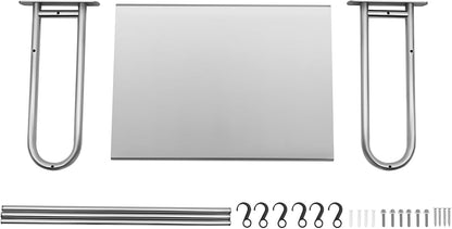 Prateleira de microondas de aço inoxidável montada na parede - rack de cozinha que economiza espaço com 6 Hoo - suporte de microondas para uso doméstico e em restaurantes