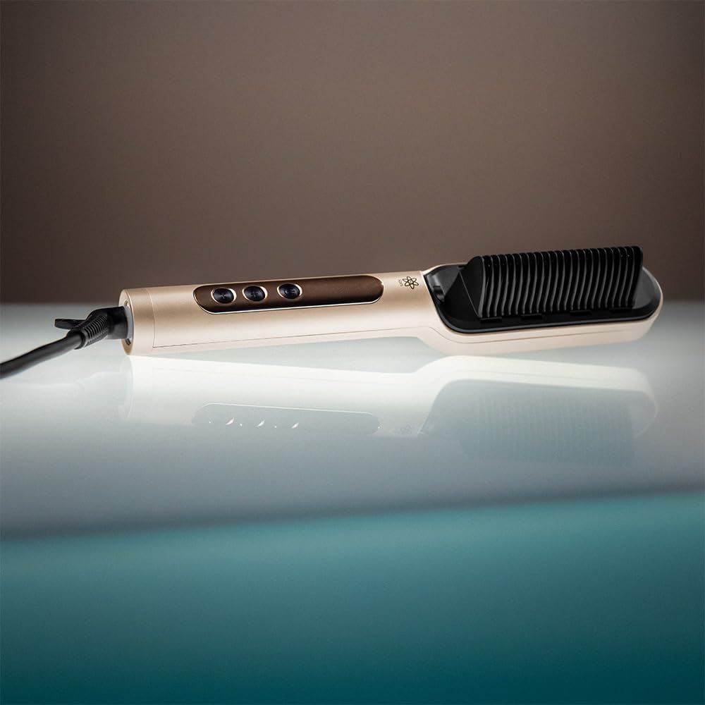 Cecotec Escova de alisamento com tecnologia InstantCare Lisse IonTech. 23 dentes, 9 ajustes de temperatura, revestimento cerâmico, aquecimento em 30 segundos, chips anti-queimaduras, luva e clipes