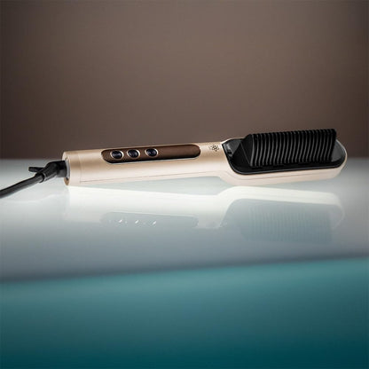 Cecotec Escova de alisamento com tecnologia InstantCare Lisse IonTech. 23 dentes, 9 ajustes de temperatura, revestimento cerâmico, aquecimento em 30 segundos, chips anti-queimaduras, luva e clipes