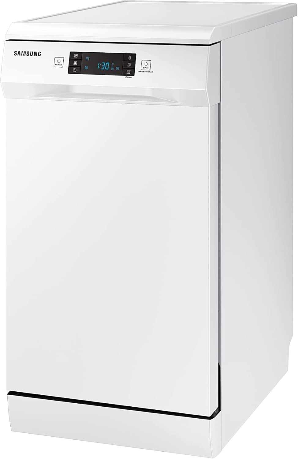 SAMSUNG DW50R4070FW - Lava-louças USADA, 10 talheres, 45 cm, A++, Instalação livre, Branco | Classe E, abertura automática Push Open, lavagem rápida 60 min, lavagem automática, carregamento flexível, função higiene [Classe energética E]