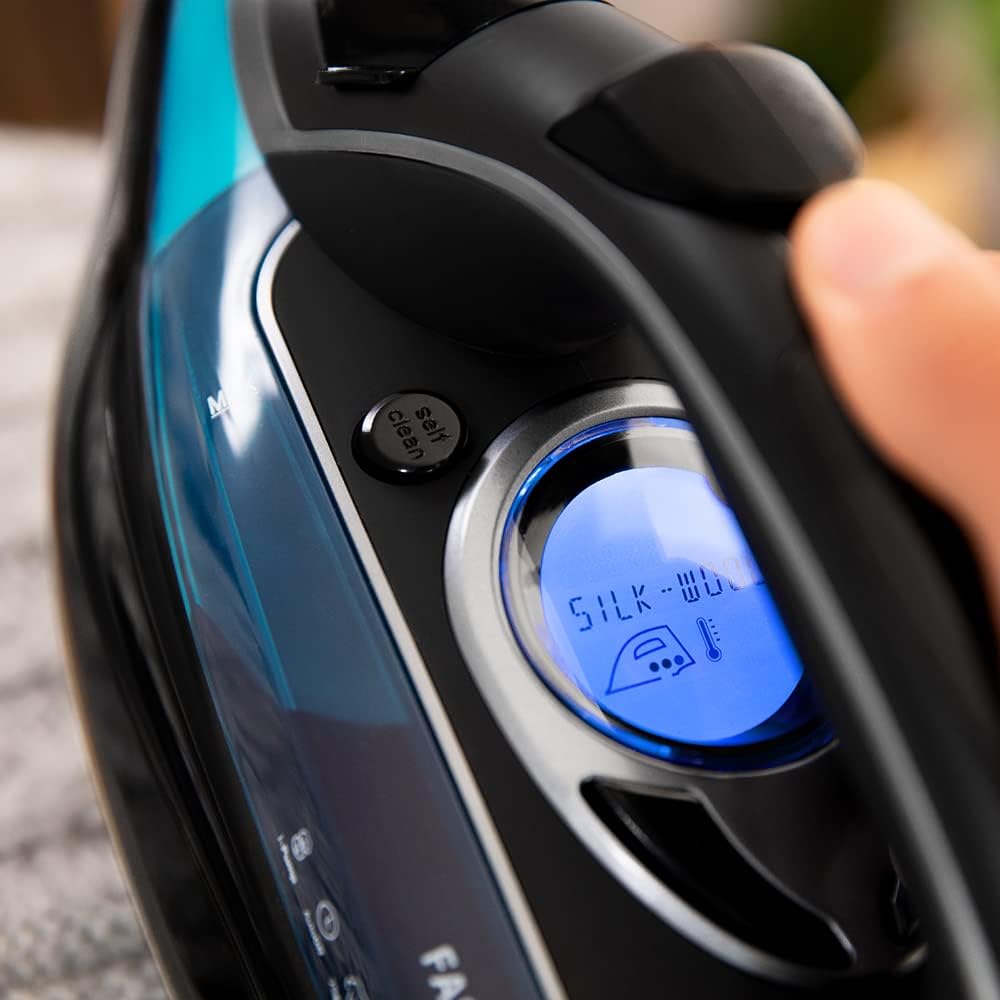 Cecotec Ferro de roupa a vapor anodizado Fast&Furious 6060 Ultra. 3100 W, Bomba de água automática integrada, desligamento automático, vapor contínuo de 75 g/min, sensor de toque e ecrã LCD