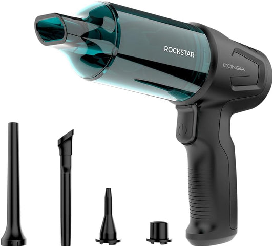 Cecotec Aspirador de mão sem cabo Motor BLDC Conga Rockstar Micro Hand. 80 W, potência de sucção 12 kPa, função de sucção e sopro, 2 modos, automonomia 25 minutos, kit de acessórios
