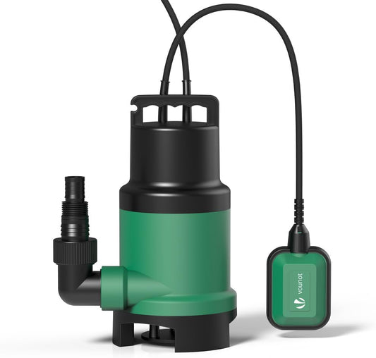 VOUNOT® Bomba submersível, bombas de água sujas, 750 W, fluxo máximo de 14000 l/h,