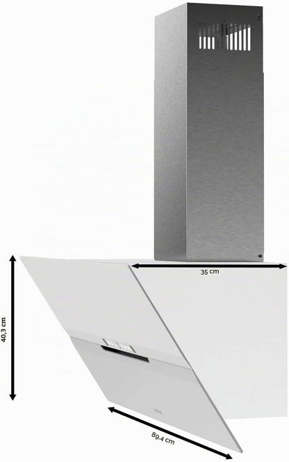 Cecotec Exaustor Decorativo 90cm Bolero Flux Dt 908010 Glass White A++
