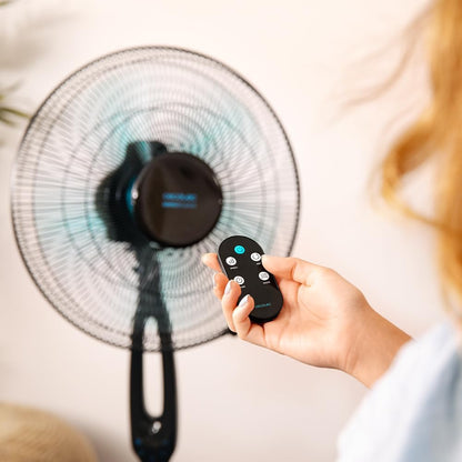 Cecotec Ventoinha de pé com controlo remoto EnergySilence 560 Max Smart. 45W, diâmetro de 16", 5 pás, temporizador de 12h, ecrã LED, controlo tátil, oscilação automática de 80º