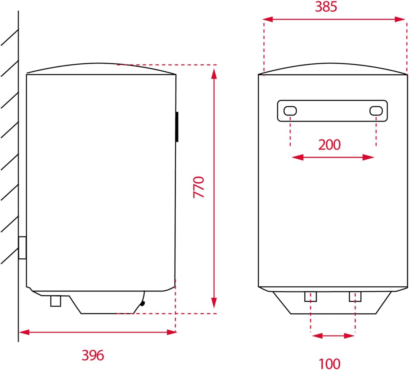 TEKA Termo elétrico 50 l, instalação vertical, proteção contra sobreaquecimento, indicador LED, modelo EWH 50 C