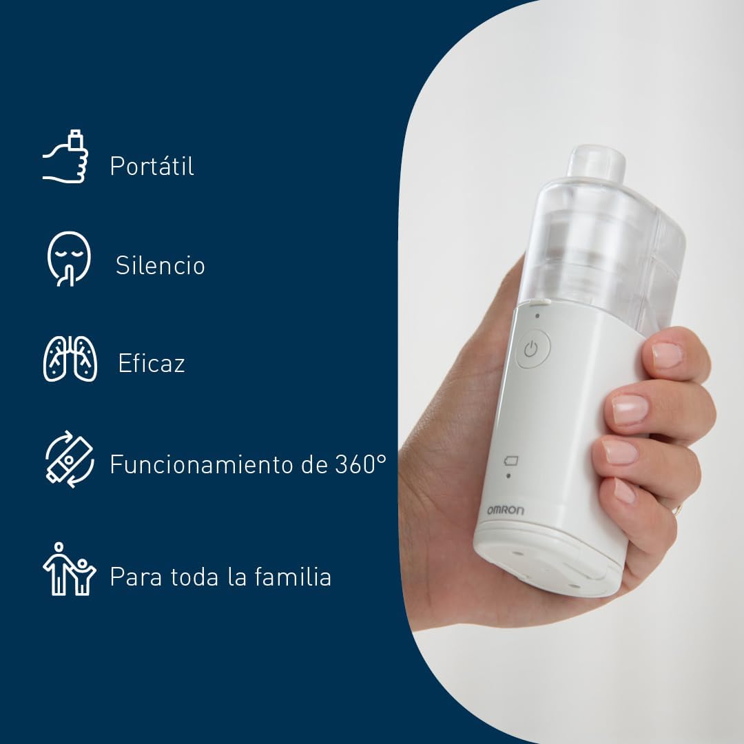 OMRON MircoAIR U100 Nebulizador portátil para crianças e adultos, nebulizador de mão elétrico e silencioso, para a tosse, a asma e doenças pulmonares obstrutivas crônicas