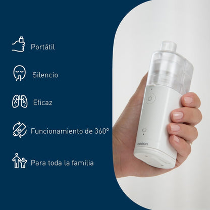 OMRON MircoAIR U100 Nebulizador portátil para crianças e adultos, nebulizador de mão elétrico e silencioso, para a tosse, a asma e doenças pulmonares obstrutivas crônicas