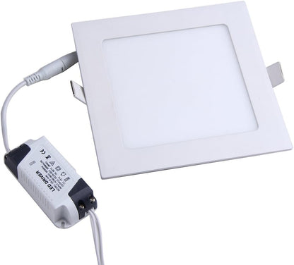 lâmpada de painel LED de 18 W, painel de iluminação embutida de LED quadrado com driver de LED, AC85-265V, tamanho do furo 200 mm (18W, branco frio)
