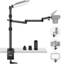 NEEWER - Suporte de mesa telescópico para câmara, com braço dobrável em três partes, 1,2 m, com pinça de telefone, rótula para luz LED, microfone TL253A+MH022