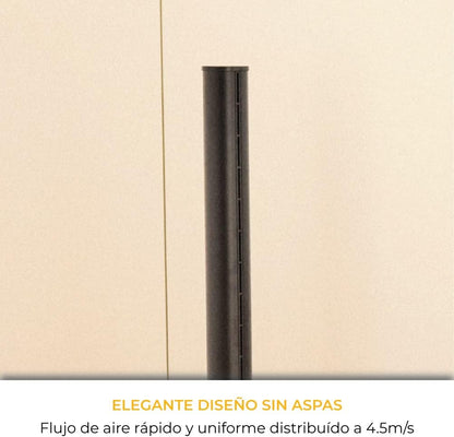 NEWTECK NEWLUX Ventilador de torre dupla 365 preto, com função de calor, Temp. Ajustável de 1 a 30 °C, termostato, 8 h, tátil, controlo remoto, oscilante, 4 níveis de calor e 9 frio, 1800 W
