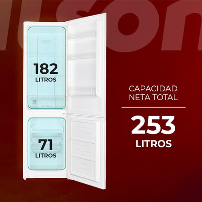 NILSON Frigorífico combinado branco, 2 portas. NC185500ENF, capacidade 253 litros,