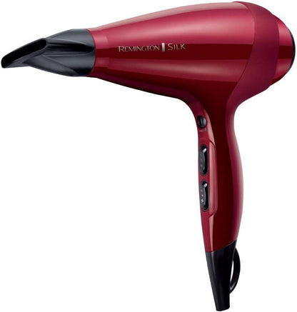 Remington Secador de Cabelo Profissional Silk, Grelha de Cerâmica Sedosa, Iónico, Cabelo Sem Frizz, 2400 W, Motor AC, Difusor e Concentrador, 6 Temperaturas, 2 Velocidades, AC9096 |