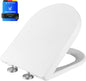 Ibergrif M41001 Tampa wc, assento sanitário macio em forma de D com libertação rápida para facilitar a limpeza, branco