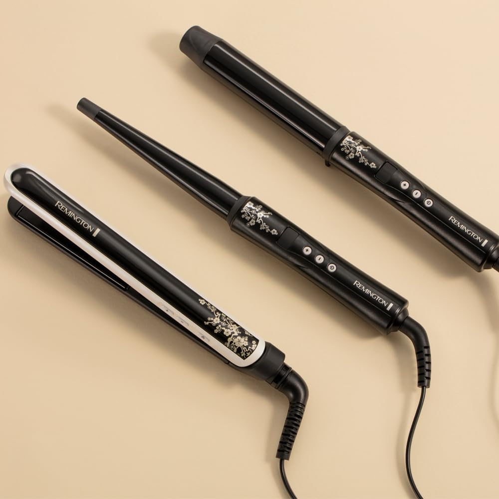 Remington Ferro de cabelo pérola, cerâmica avançada com pérola, placas flutuantes extra-longas, temperatura até 230°C