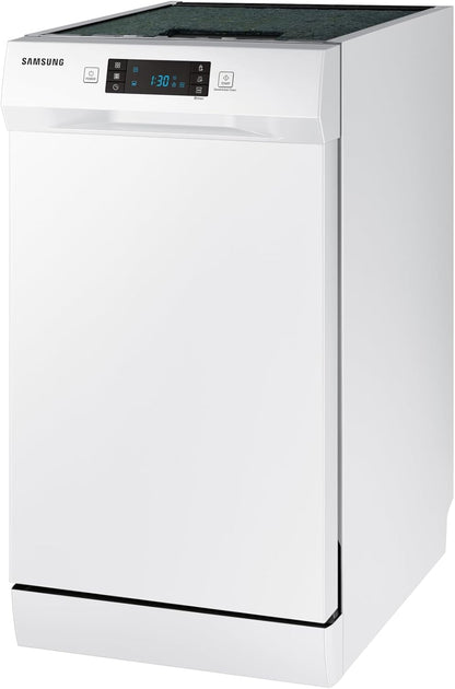 SAMSUNG DW50R4070FW - Lava-louças USADA, 10 talheres, 45 cm, A++, Instalação livre, Branco | Classe E, abertura automática Push Open, lavagem rápida 60 min, lavagem automática, carregamento flexível, função higiene [Classe energética E]