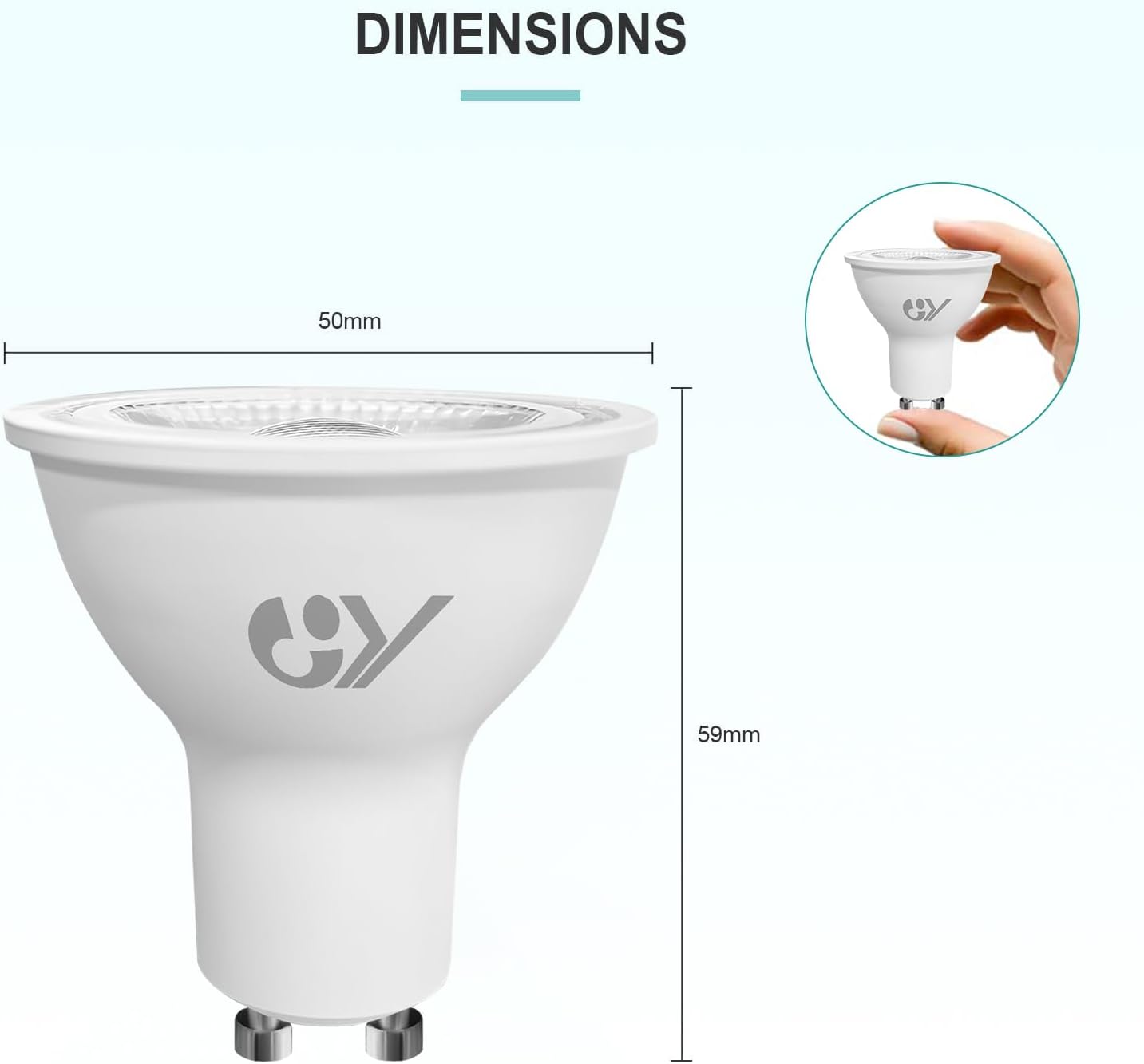 GY 4,9W Lâmpada GU10 LED 4000K Branco Neutro 790LM (Equivalente a 80W), Não Regulável, Ângulo de Feixe de 110 Graus - Lâmpada de Baixo Consumo Classe B, Lâmpadas LED GU10 Sem Piscadas, Pacote de 5