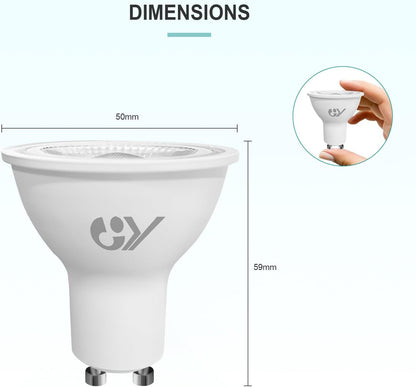 GY 4,9W Lâmpada GU10 LED 4000K Branco Neutro 790LM (Equivalente a 80W), Não Regulável, Ângulo de Feixe de 110 Graus - Lâmpada de Baixo Consumo Classe B, Lâmpadas LED GU10 Sem Piscadas, Pacote de 5