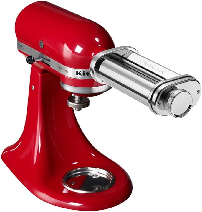 KitchenAid Laminador de massas, aço inoxidável, 8 espessuras, lâminas de 15 cm, motorizado, escova de limpeza incluída, compatível com todos os robôs
